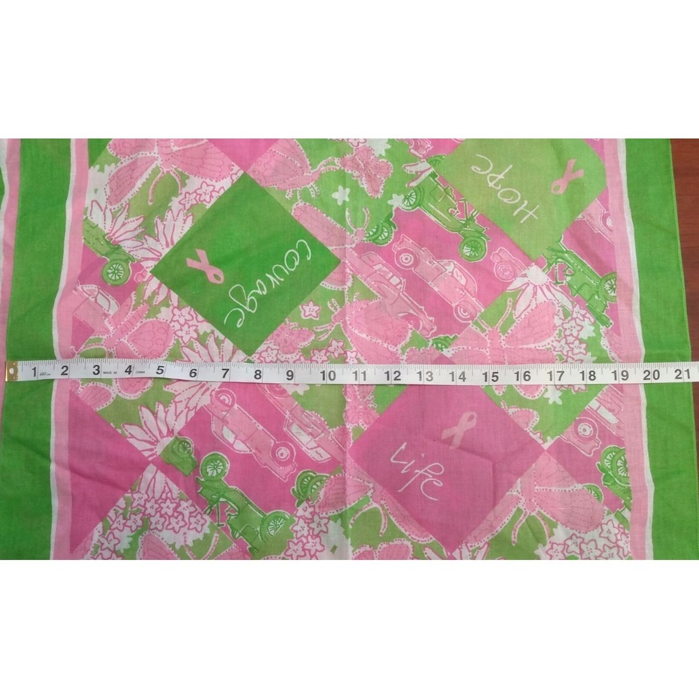 FORD & Lilly Pulitzer [SET of 4] Breast Cancer Awareness Faux-Patchwork Preppy - Picture 7 of 7
